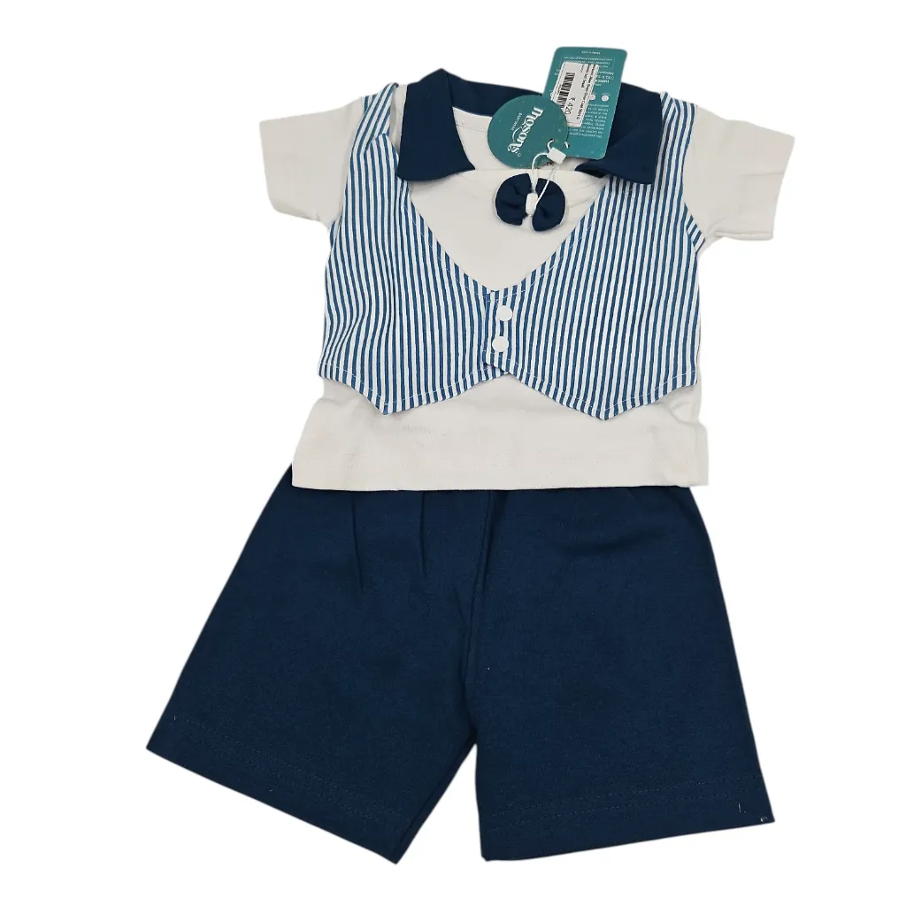 Mosons Alen Boys Over Coat Shirt & Shorts Set Small