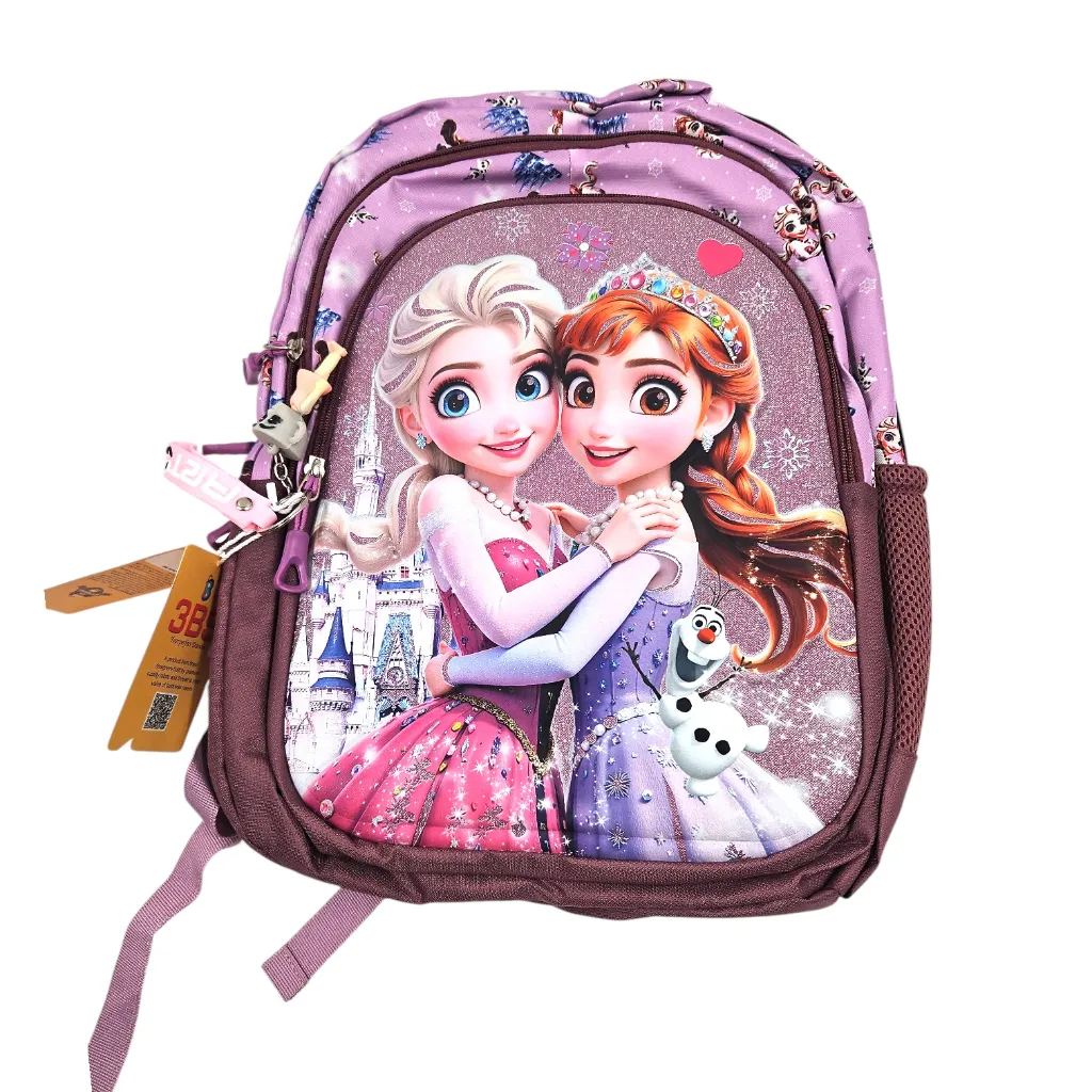 [IX2600992] Mmas SGL Large 3D School Backpack Bag With 3 Pockets (Frozen)