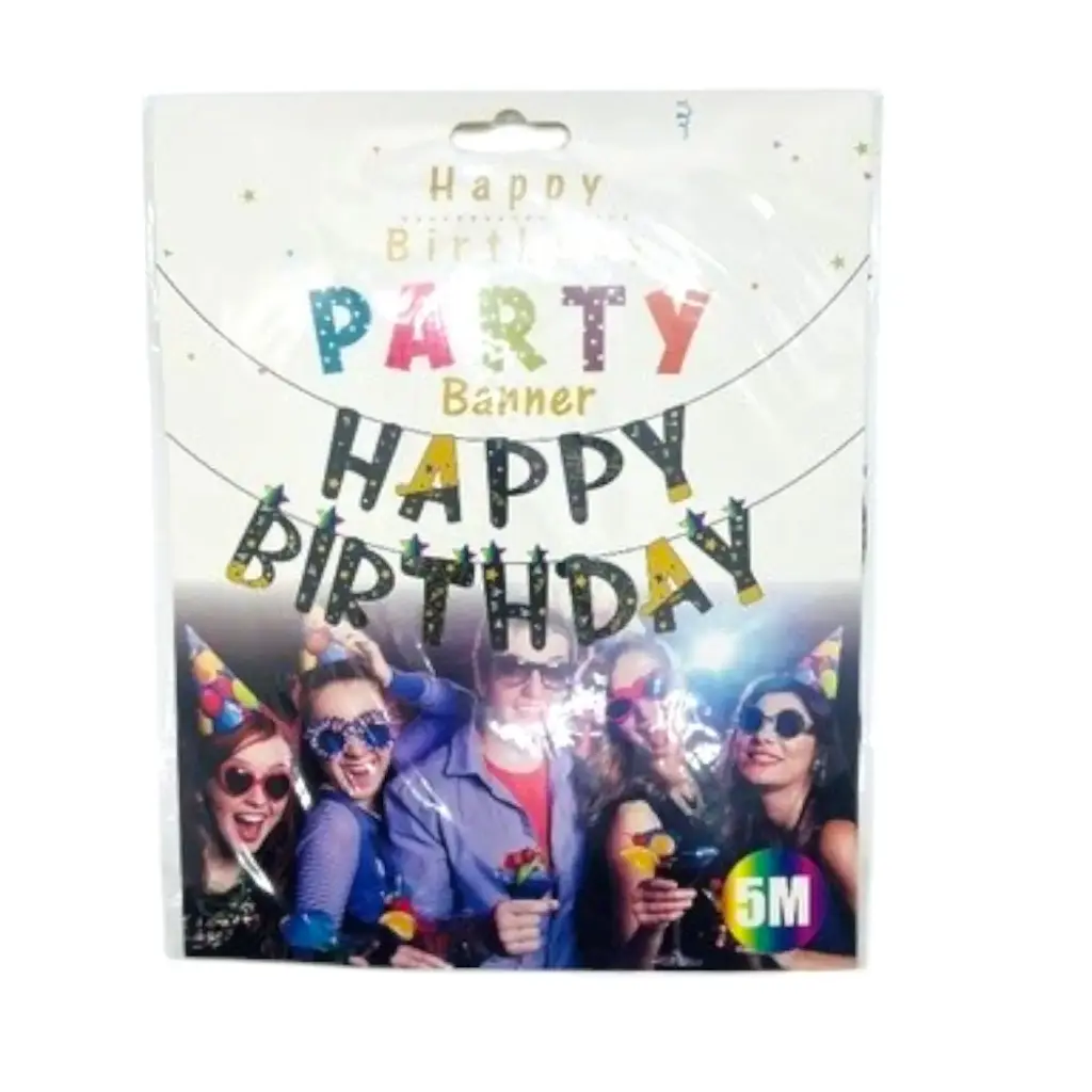 [IX000095] Birthday Banner Black Party Letter
