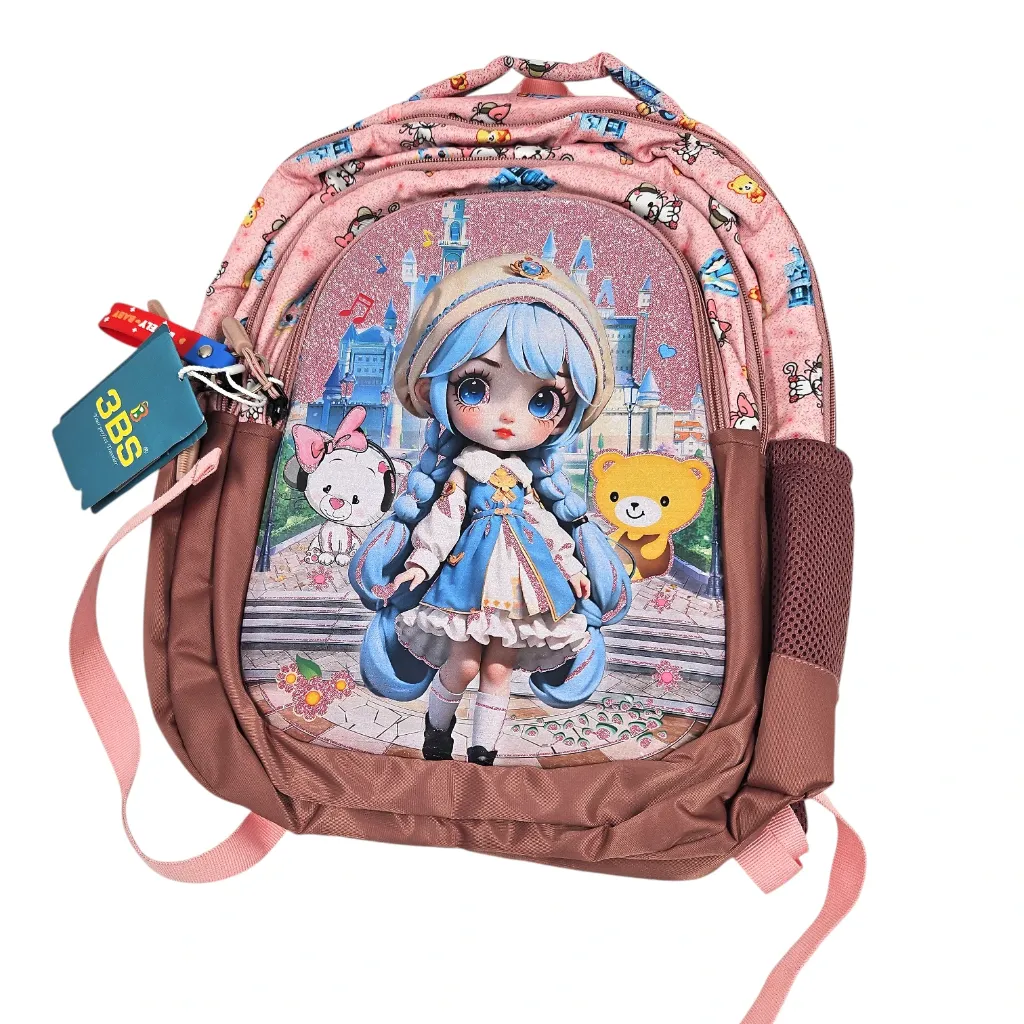 3BS SGL Medium School Backpack Bag With 3 Pockets