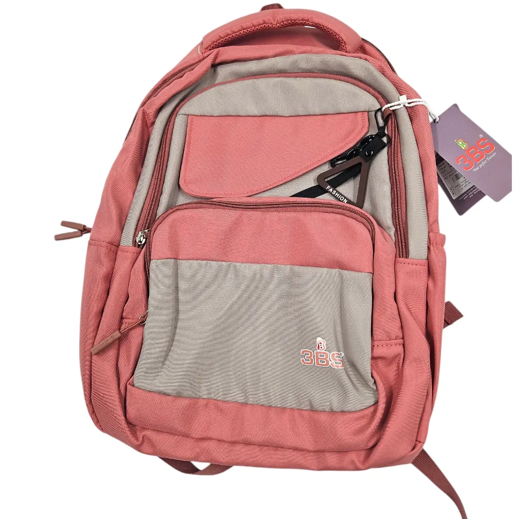 3BS Nancy Double Color School Backpack Bag With 4 Pockets