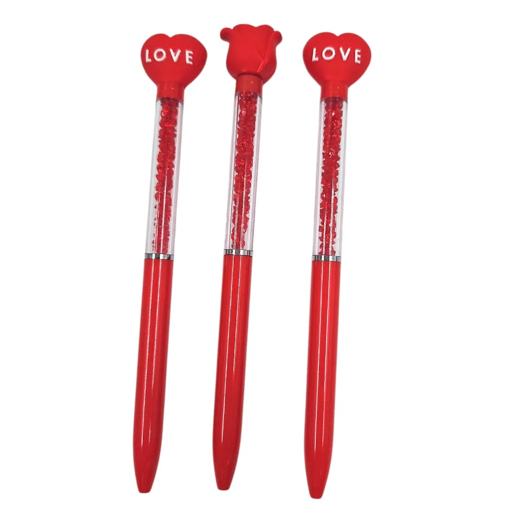 Heart & Rose Crystals Fancy Pens