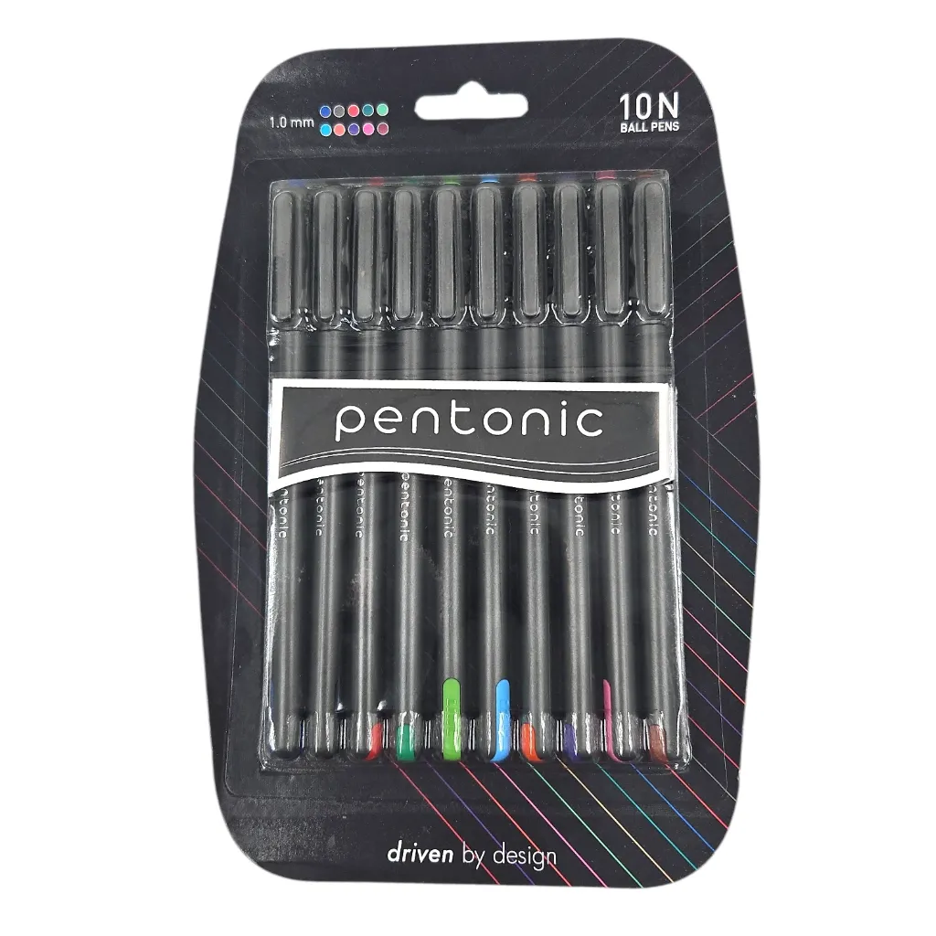 Pentonic Assorted Colors Gel Pen 1.0mm 10s/Pkt