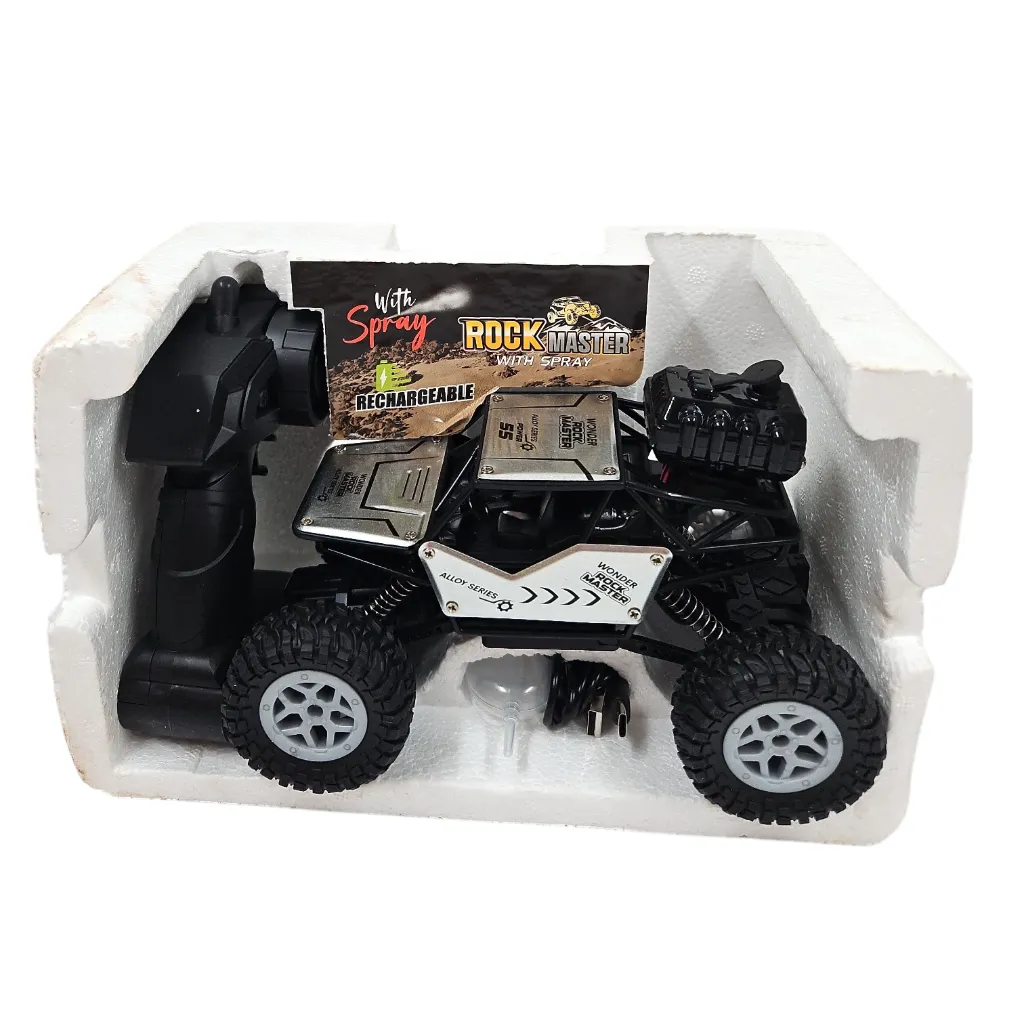 [IX2601083] MT8311 Rock Master With Spray Smoke Built To Last 1:18 Scale Remote Controlled Full Function Off Road Jeep With Over Sized Wheels (Rose gold)