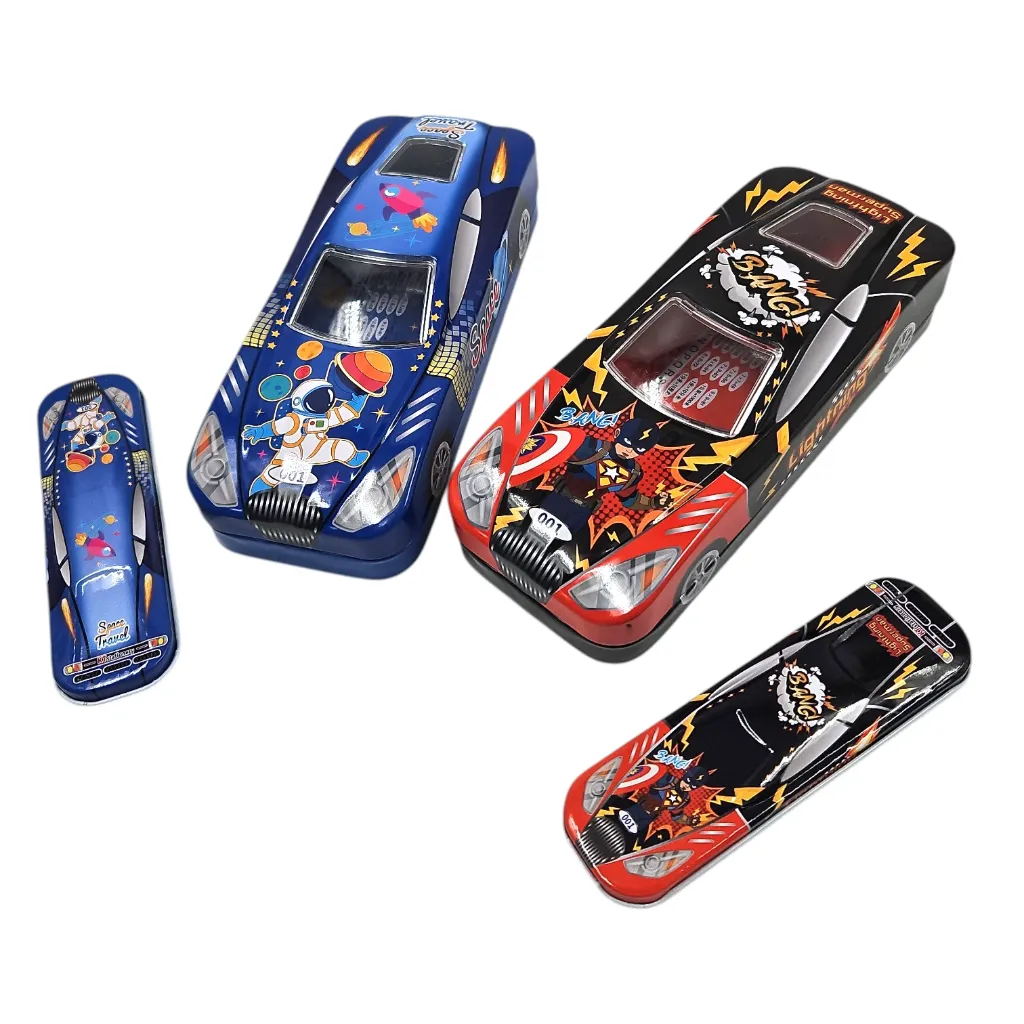 [IX2601110] KT-50043 Metal Car Double Layered Pencil Box With Mini Box