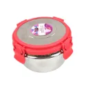 03 Lock & Seal Stainless Steel Lunch Box With Plastic Clip Lid