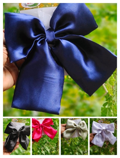 Big Satin Cloth Hair Bow Plain 