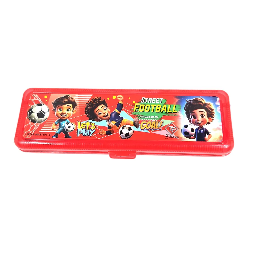 [IX2601180] Bhawani Little Master Plastic Pencil Box With Hinged Tray (Red)