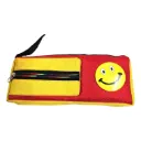 2130 Colored Double Pocket Pencil Pouch With Smiley