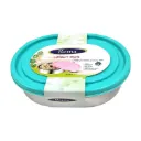 Rema Oval Stainless Steel Small Lunch Box With Plastic Lid 300ml