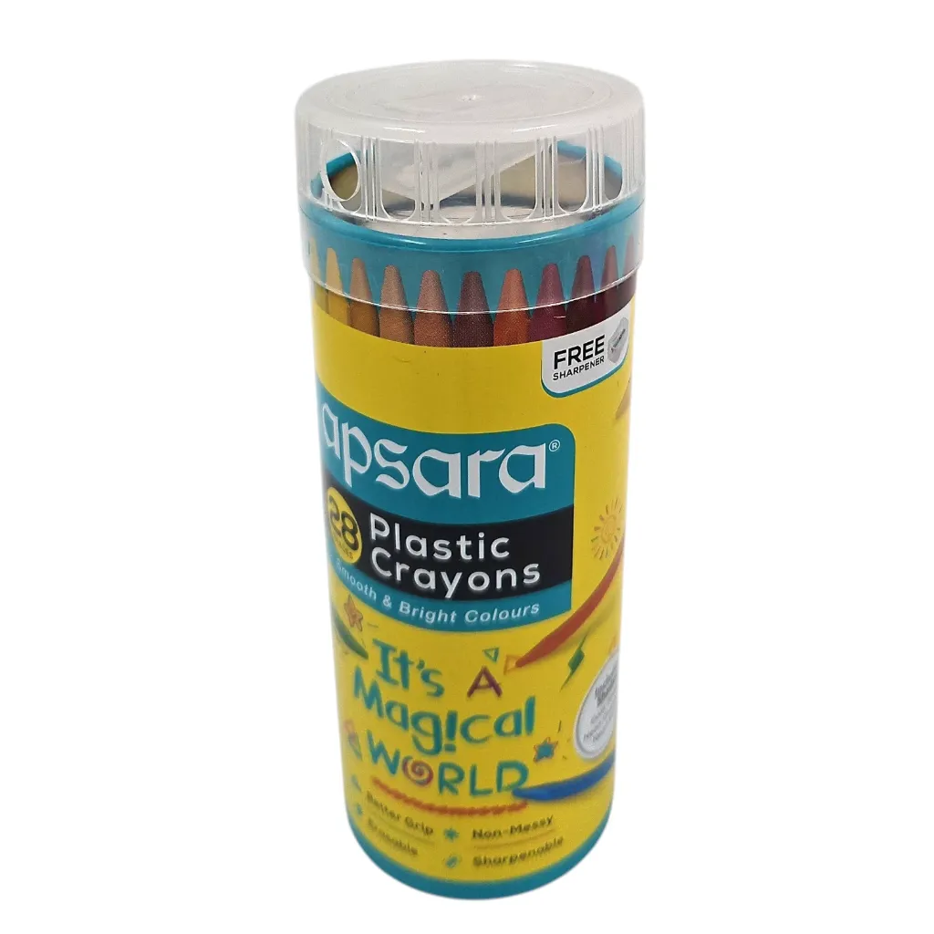 Apsara 28 Shades Plastic Crayons With Free  Sharpener