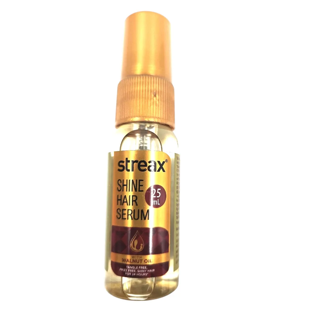 [IX2601285] Streax Shine Hair Serum With Walnut Oil 24 Hr Shine 25ml MRP 70