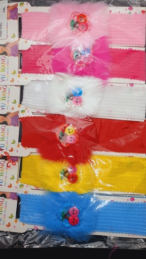 [IX001291] Woolen Cloth Hair Band With Flower Smiley 