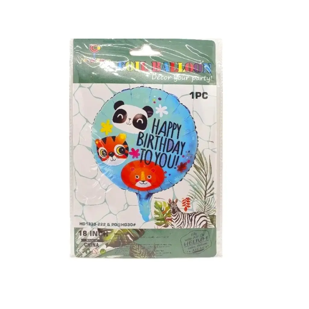 Birthday Foil Helium Balloon Banner (Animal Theme) 
