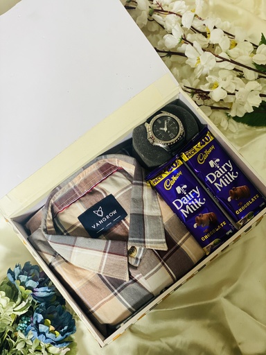 Customized Hamper With Shirt And Watch 