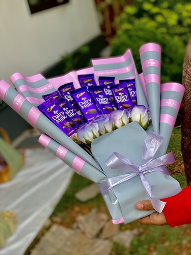 Customized Chocolate Bouquet With Flower 