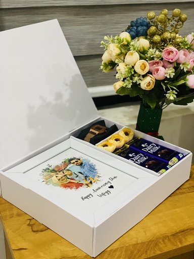 Customized Gift Box With Frame, Watch & Chocolates 