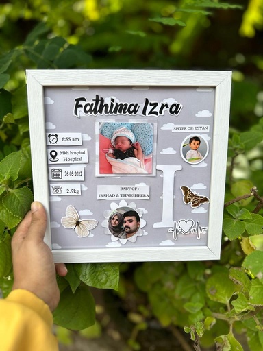 Customized  A5 Birth Details Photo Frame 