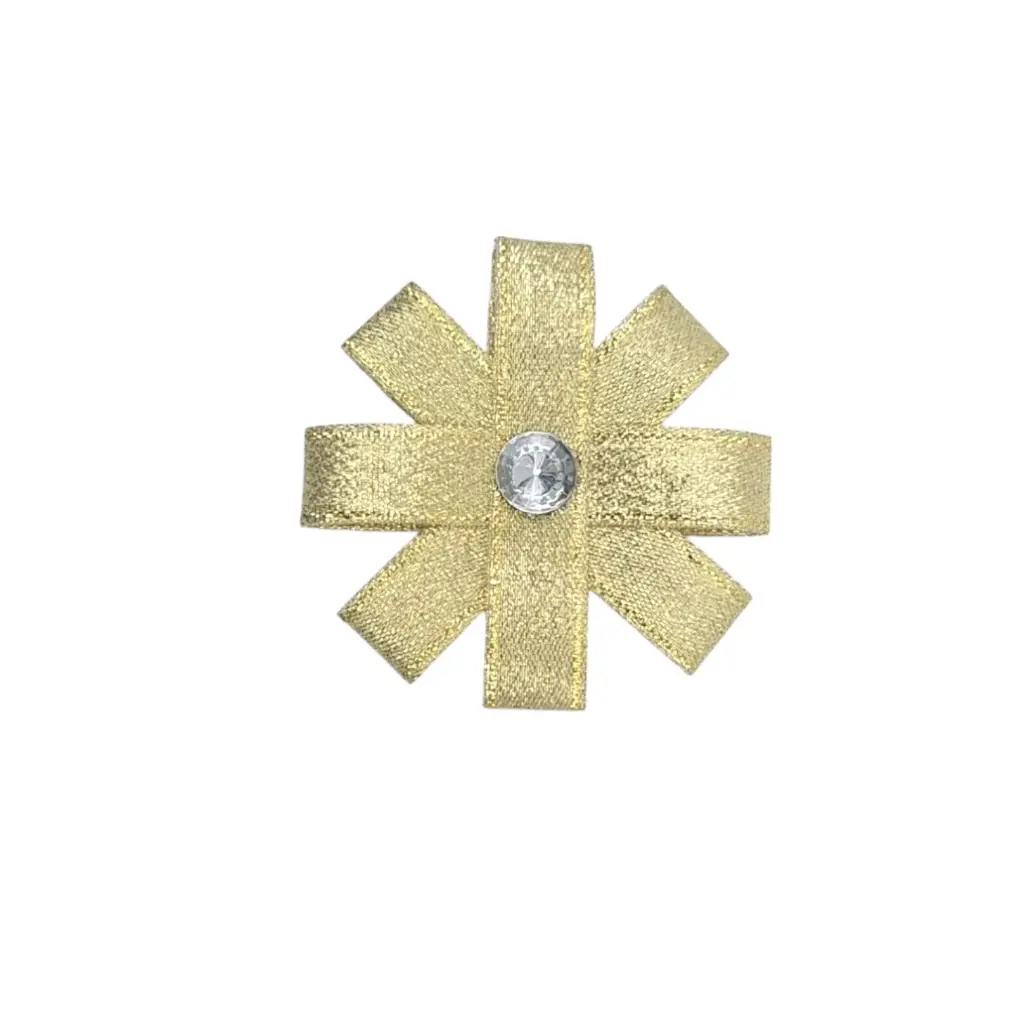 [IX001176] Ready Made Bow Flower For Hair Accessories  (Golden)