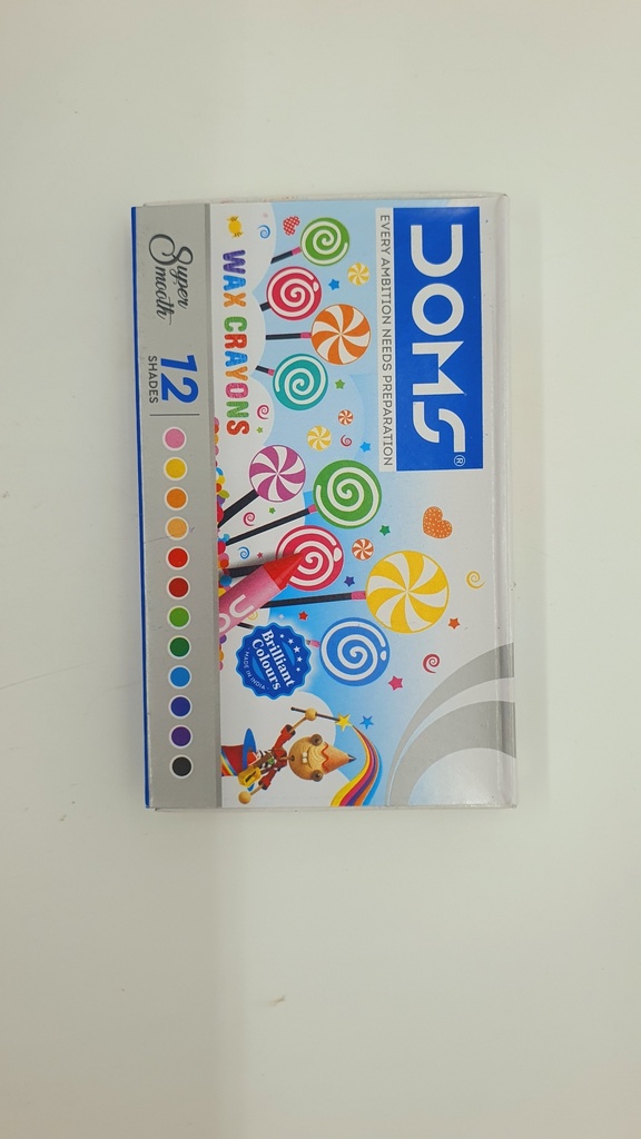 [IX000838] Doms 12 Shades Wax Crayons 