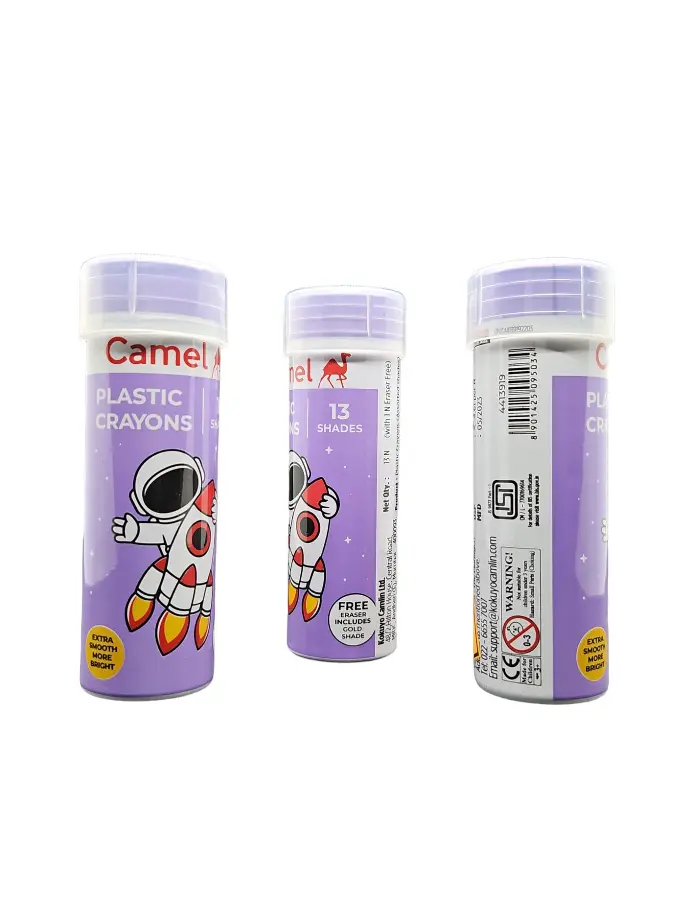 Camel 13 Shades Plastic Crayons Free Eraser & Sharpner