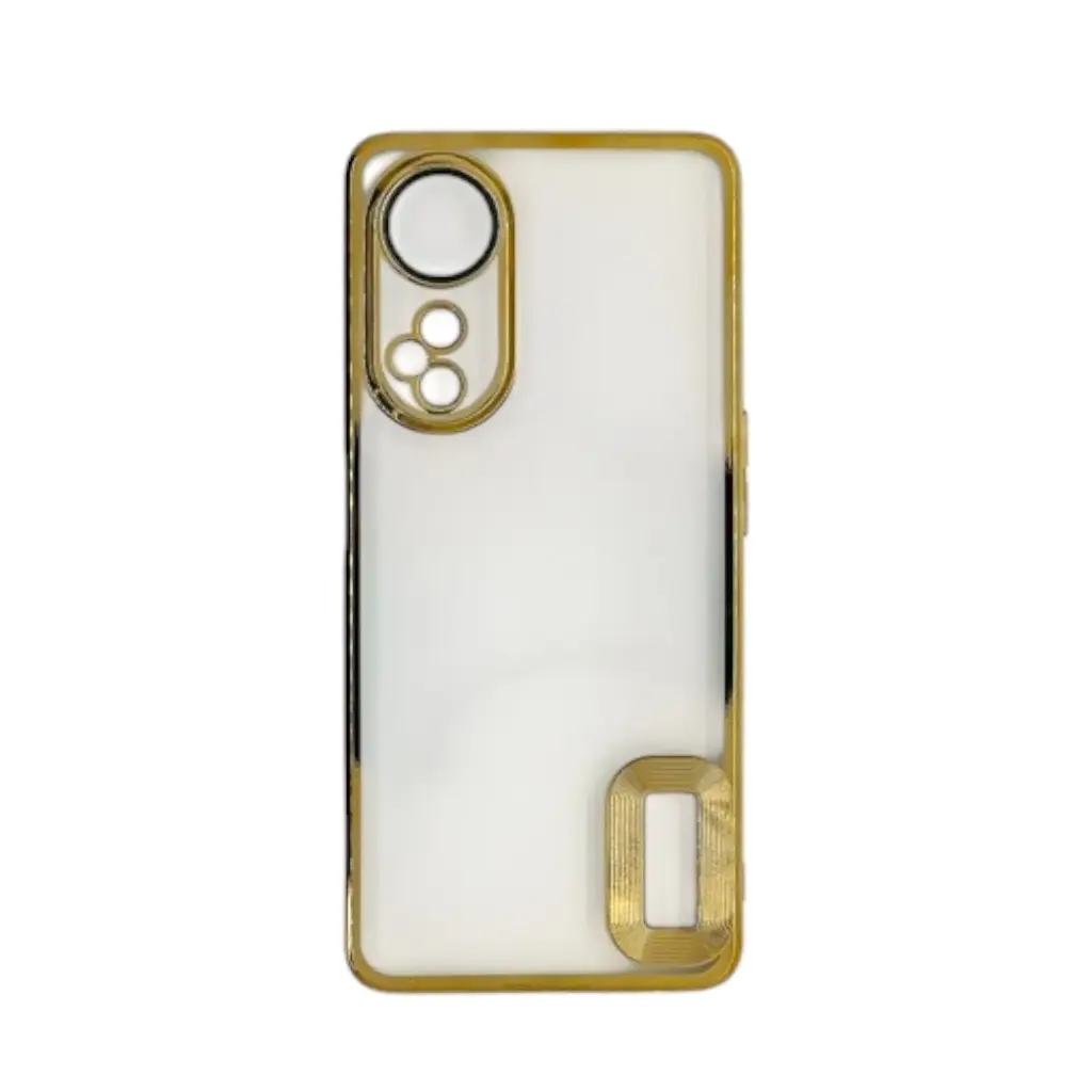 [IX000006] Mobile Back Case Transparent Crome Gold Electroplating  (Oppo F23)