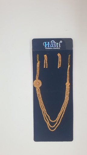 Fancy Stone Layer Mala With Earrings 