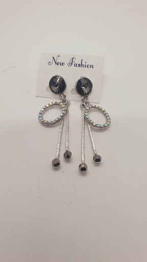 Fancy Earrings With Hanging Ring & Stone 