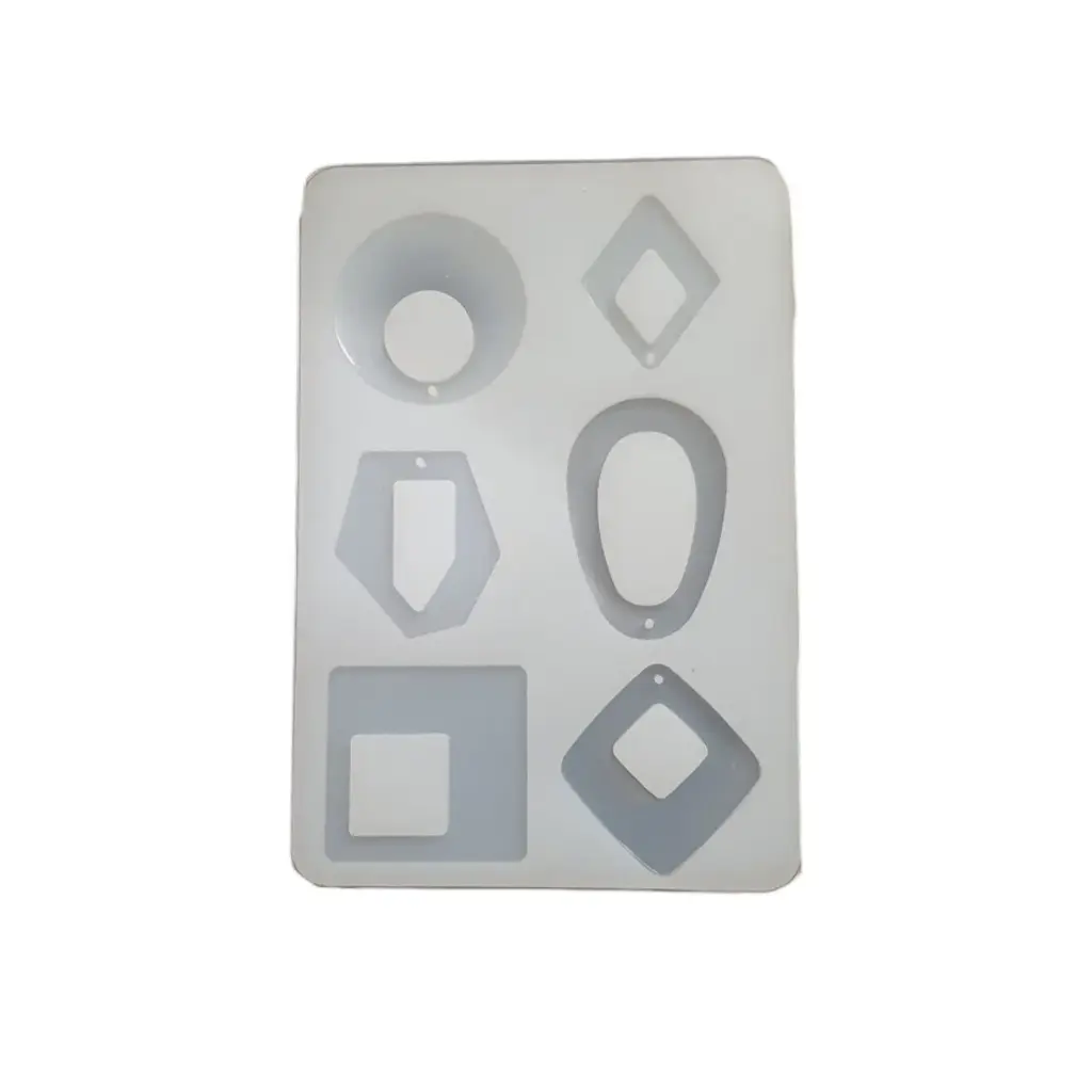 Silicone Frame Moulds With Hole 6 Pcs Set
