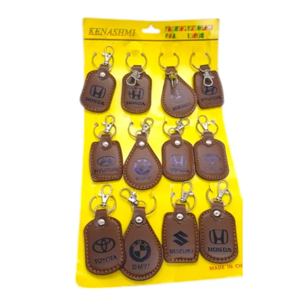 [IX2404372] Lather Key Chain With Brand Name & Hook