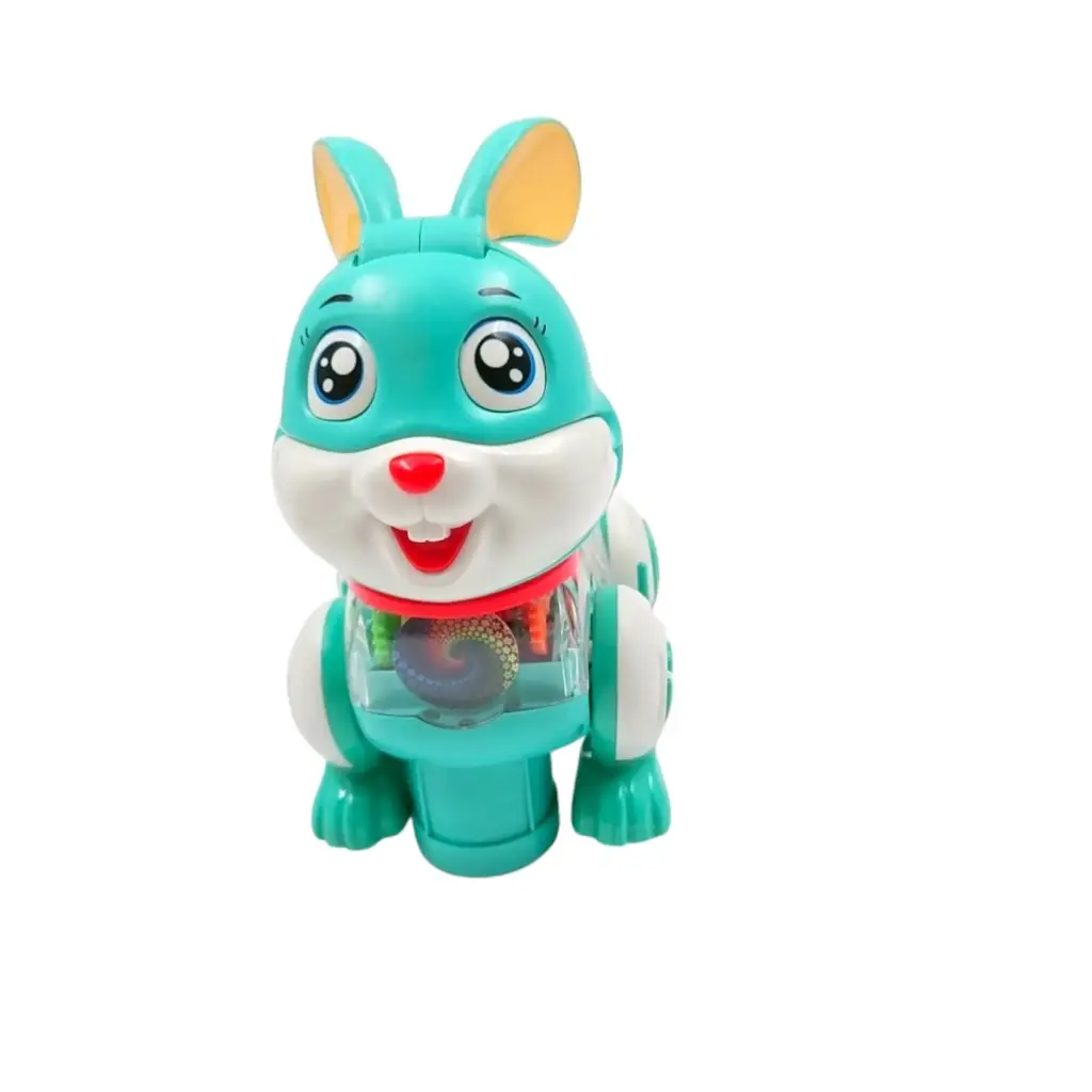 [IX000146] JK889 Transparent Gear Rotating Rabbit With Light And Sound 