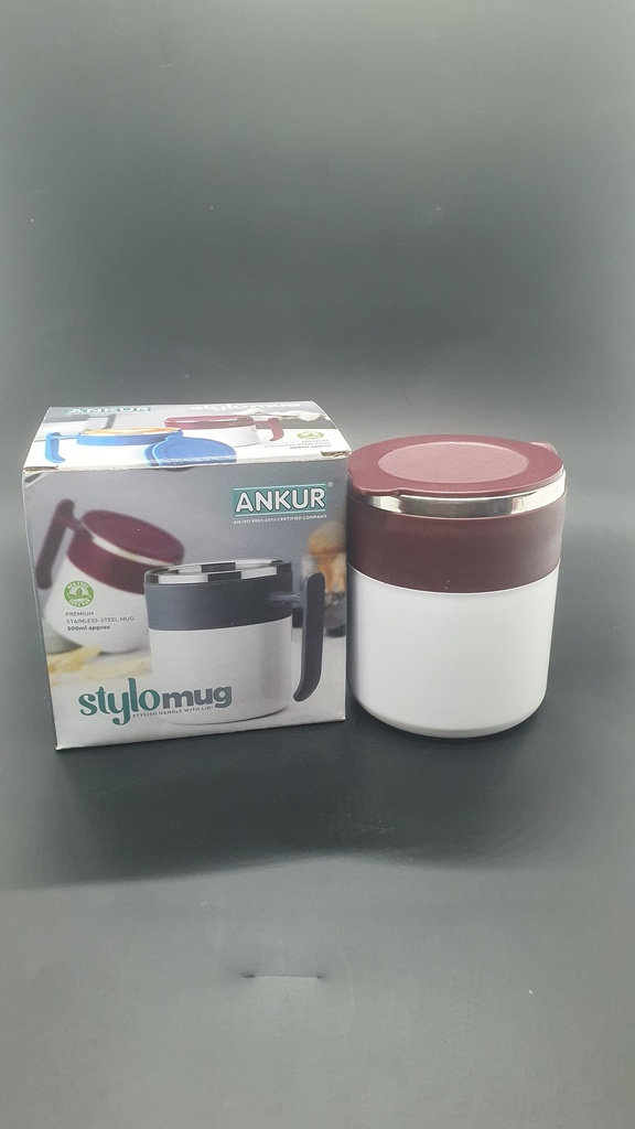 [IX001525] Premium Stainless Steel Coffee Mug With Lid 300 ml (1 Pcs)