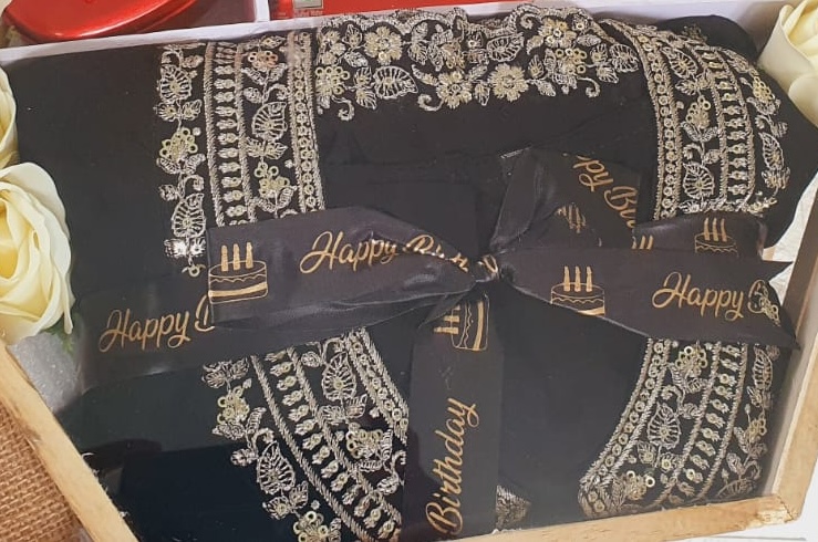 Black Embroidery Churidar Full Top