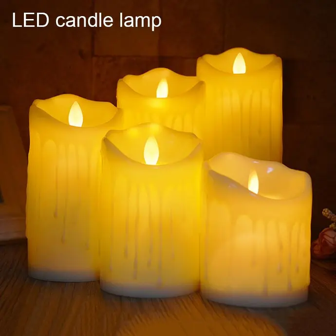 [IX001613] Mini Moving Flame LED Candle With Light (White)