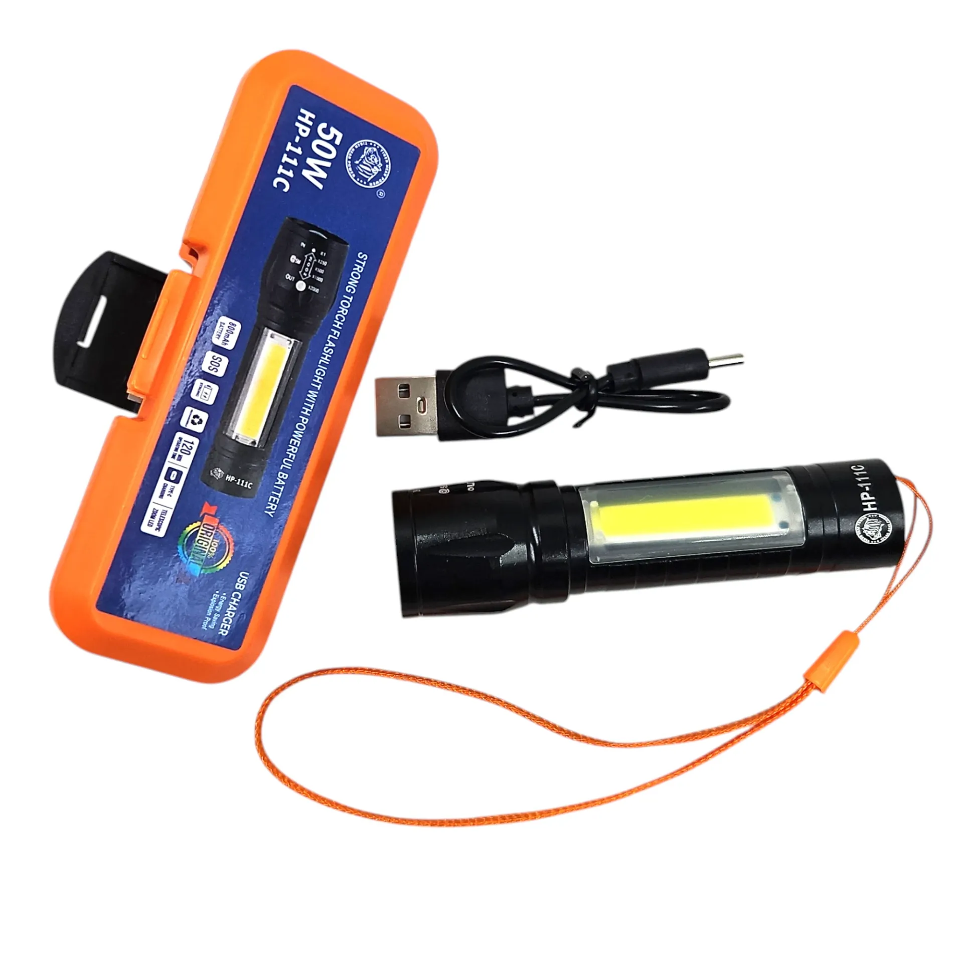 [IX002143] Mini Pocket USB Chargeable Waterproof Torch