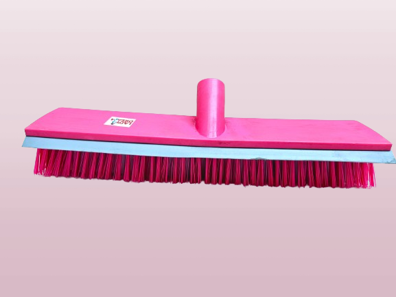 Hard Bristle Floor Brush With Attached Wiper
