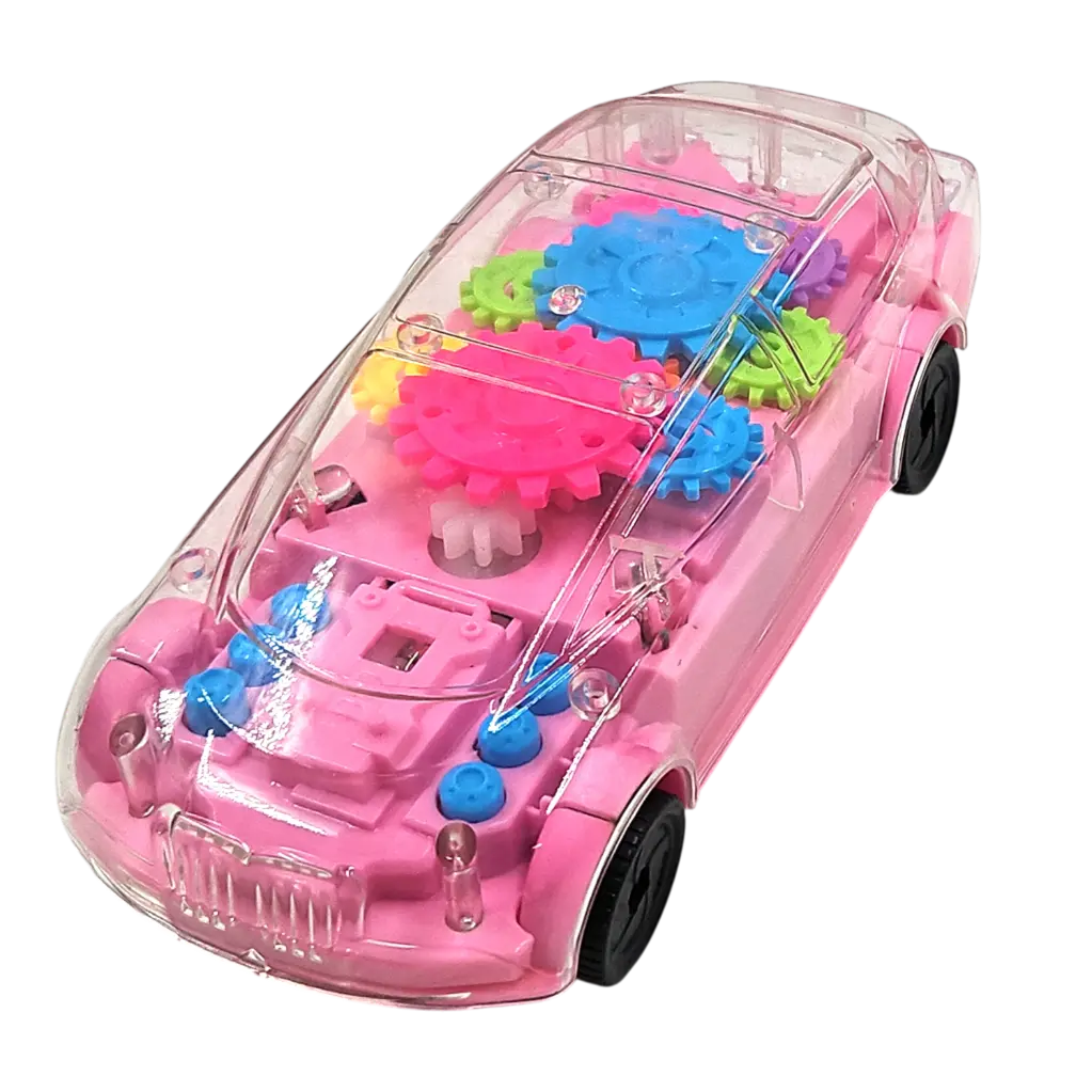 [IX000189] 38848 3D Transparent Gear Rotating Car With Light & Music 