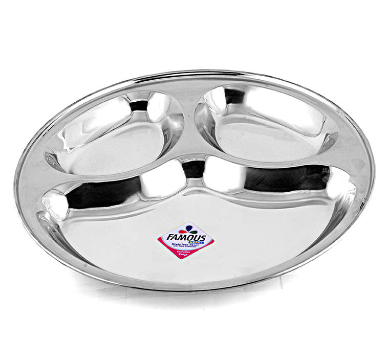 Stainless Steel Sambar Plate Round