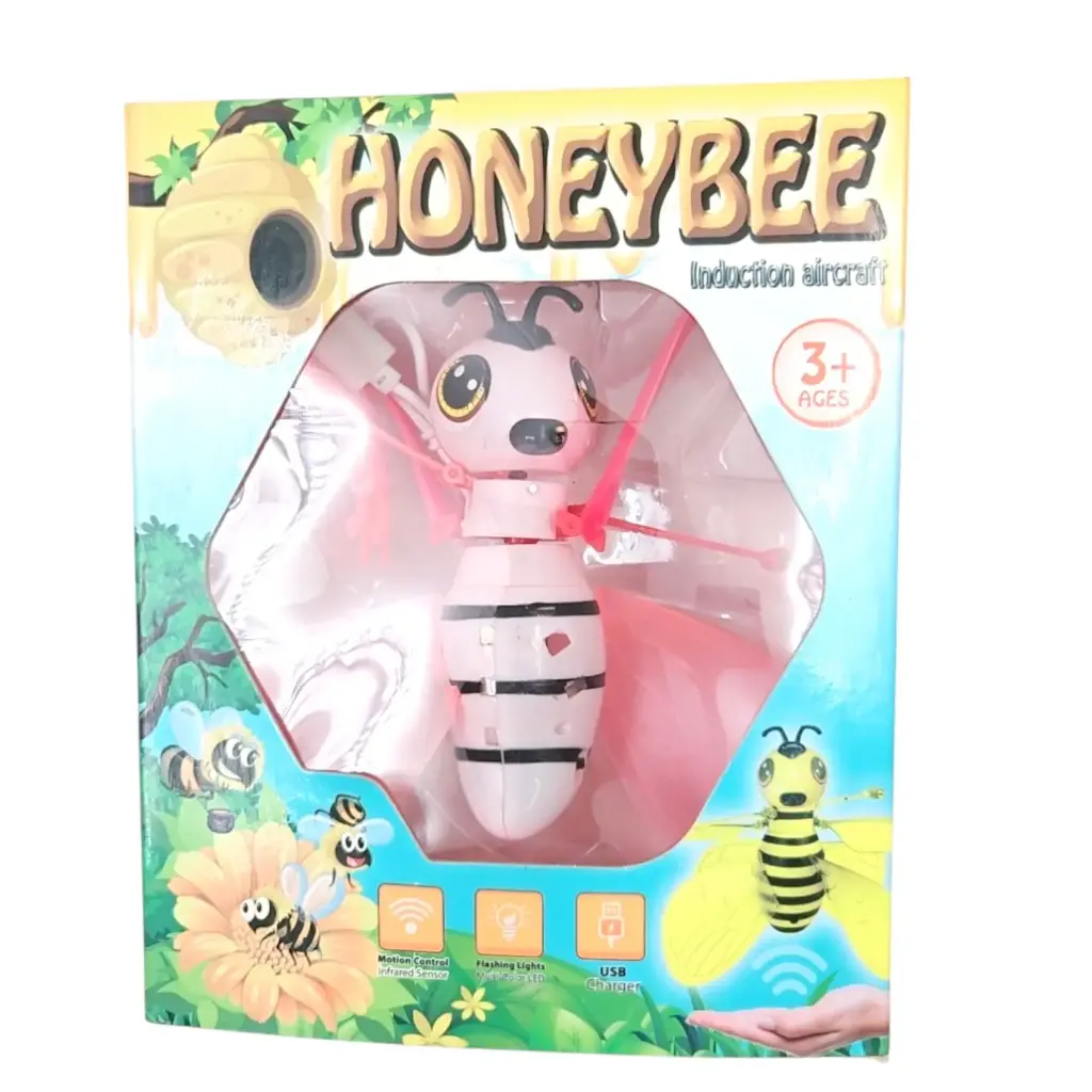 [IX002467]  Flying Honey Bee Sensor Control Induction Aircraft (Pink)