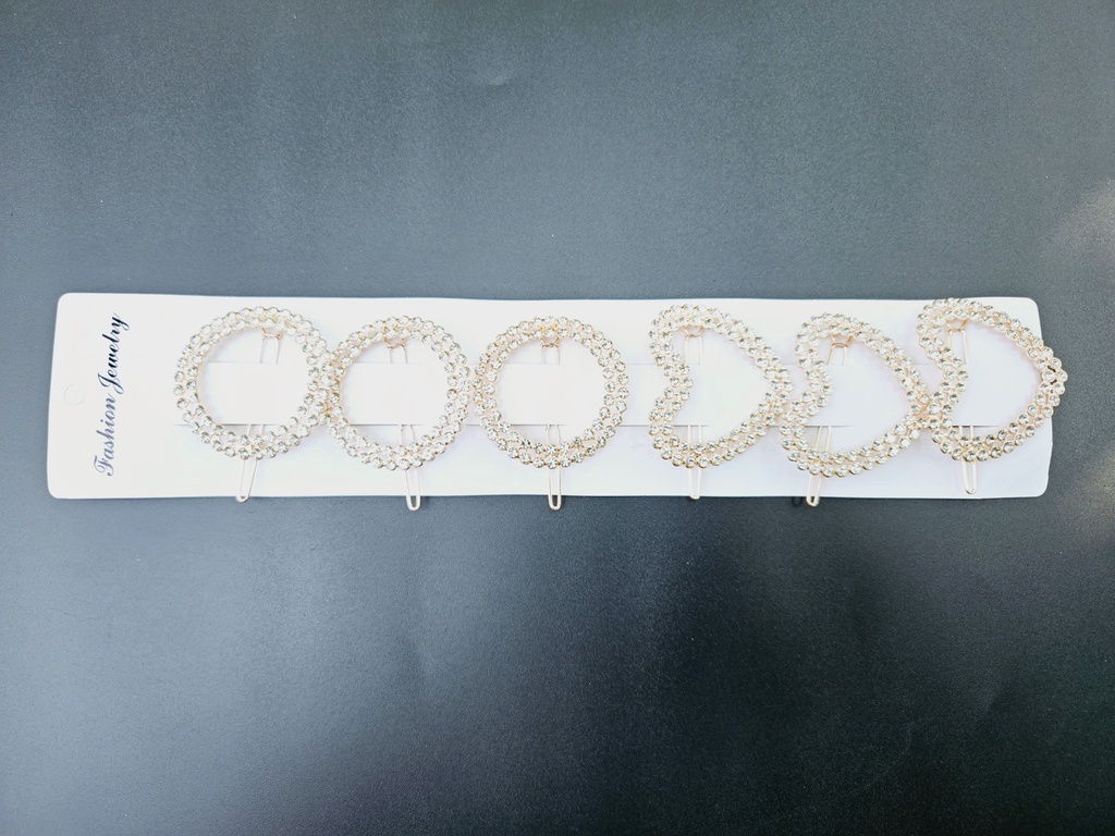 Premium Bridal Large Rose Gold Round Stone Hair Pins