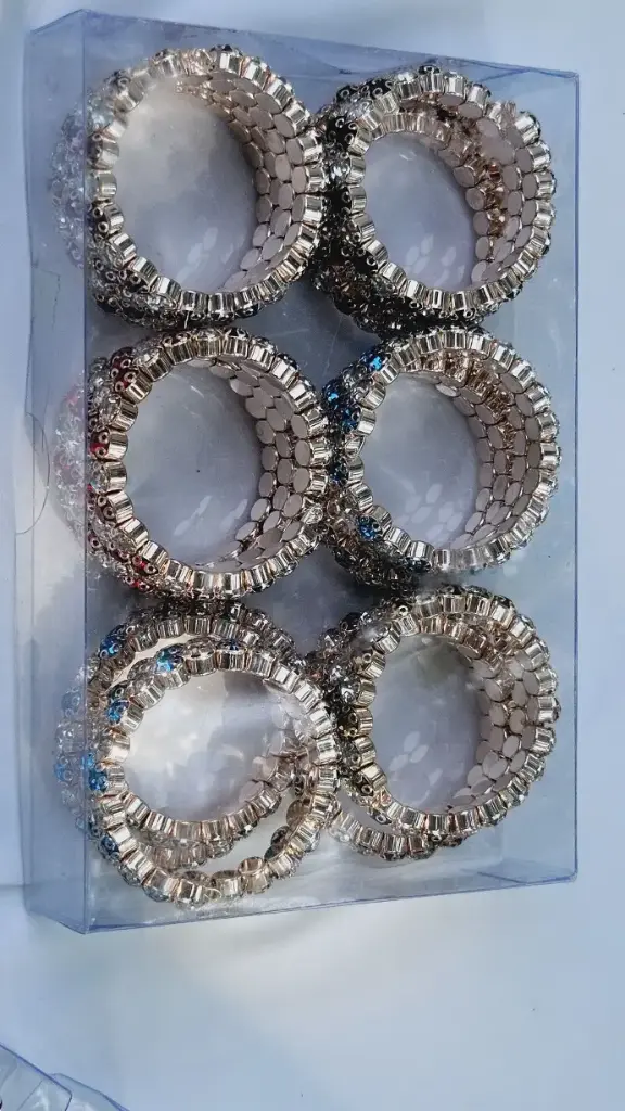 Kids Fancy Premium Golden Metallic Layer Stone Bangle 