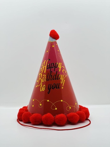 [IX000212] Birthday Hard paper Cotton Ball Cap  (Red)