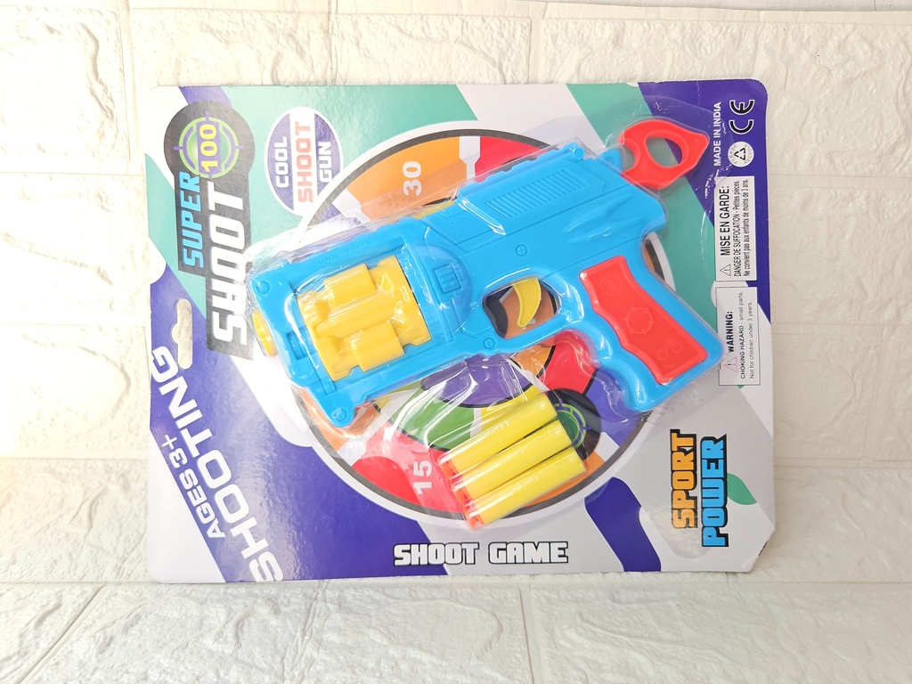 Shooting Toy Gun  With 3 Soft Bullets