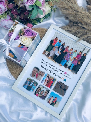 [IX2400067] Combo Customized A4 Frame, Mini Hamper, Rose Gold Alloy Bangle