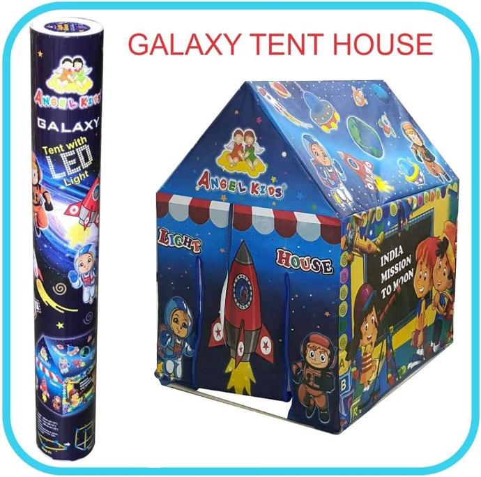 [IX000005] Foldable Kids Play Tent House With LED Lights Galaxy Tent (Multicolor) 