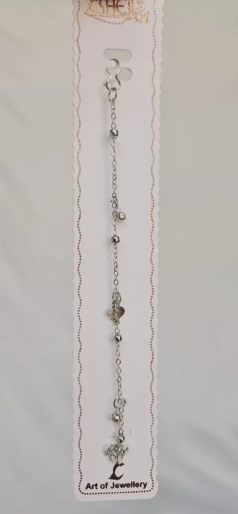 [IX2400422] Silver Bracelets With Metal Beads & Plates (Silver)