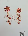 Premium Rose Gold Earring With Colored Heart Stones 