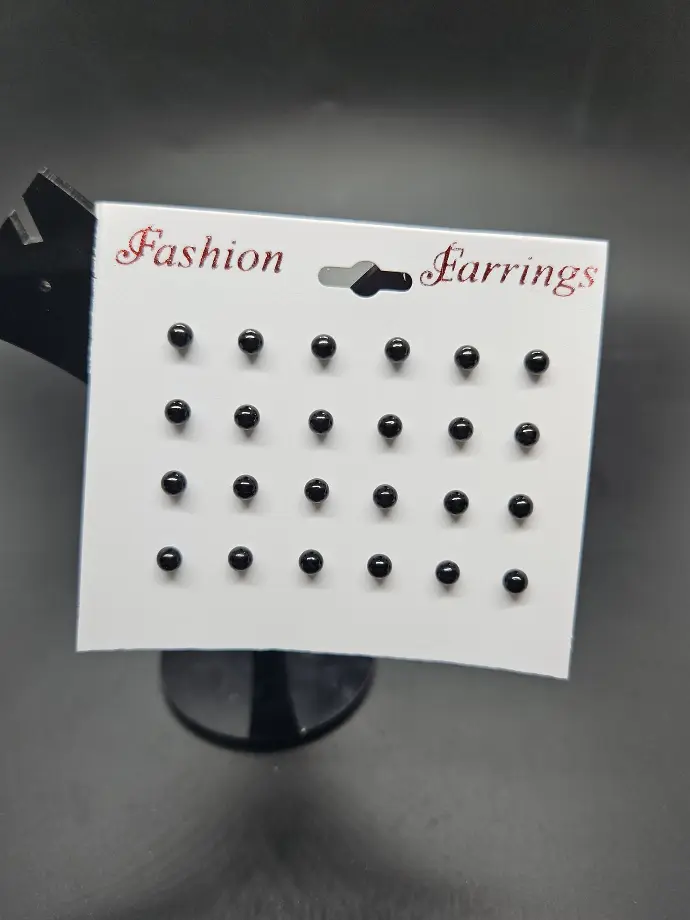 [IX2400806] Earring Small Pearl Single Bead Pair (Black)