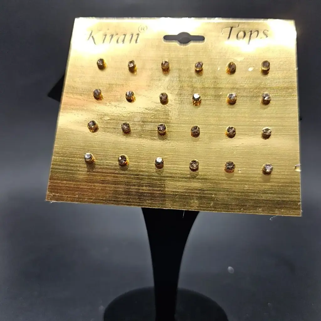 [IX2400810] Earring Multicolor Small Stone Pair (White)