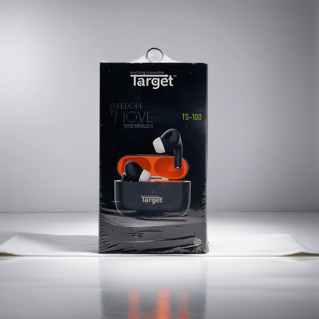 [IX000276] TS-100 Target True Wireless Earbuds / Head Phone with Lightening Cable, Silicon Case Cover (Black)